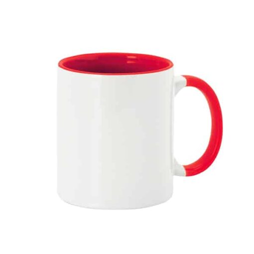 Taza de cerámica para personalizar, color Rojo